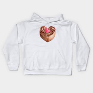 Chocolate heart cake for Valentines day Kids Hoodie